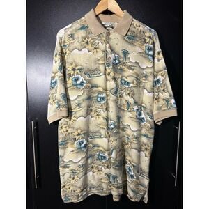 Tommy Bahama Polo Shirt Island Design Medium